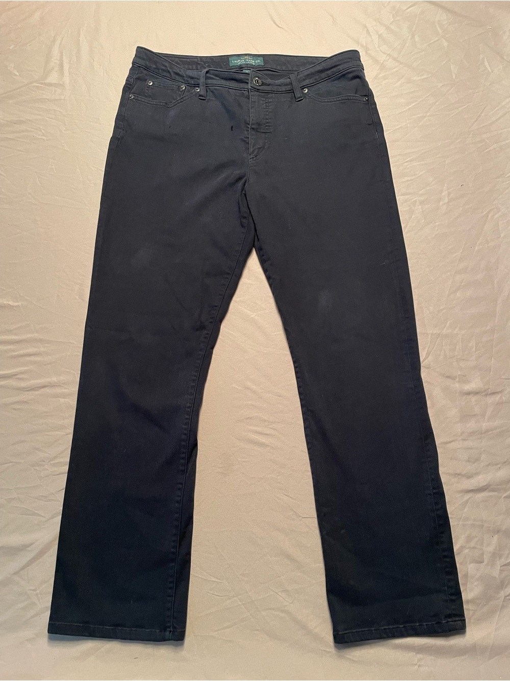 LRL Lauren Jeans Co. Ralph Lauren Size 14 Modern Straight Curvy Dark Navy Blue